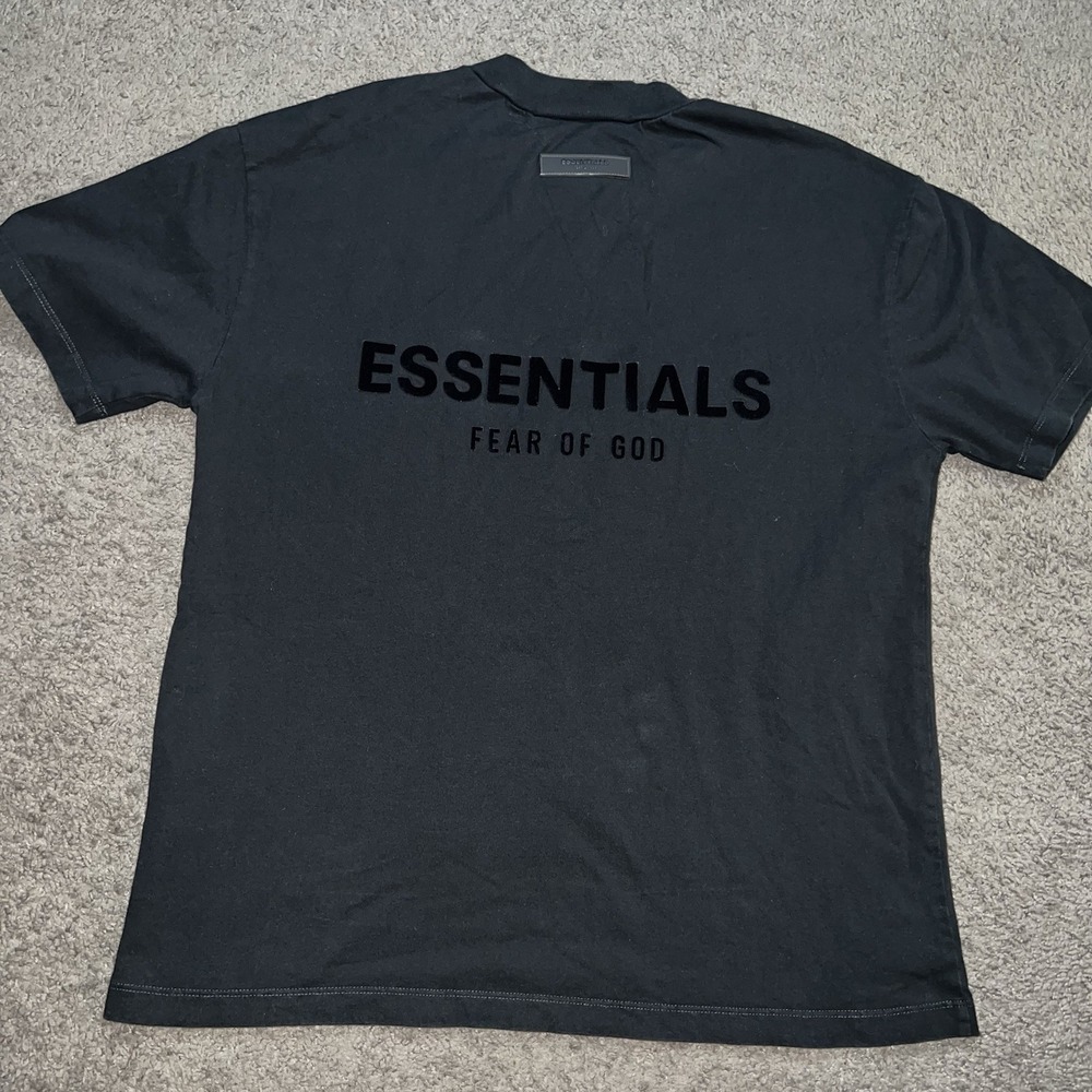 Fear of God Essentials Tee 'Stretch Limo' Black Size XS Oversized T-Shirt